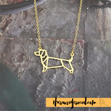 Minimalist Origami Dachshund Necklace