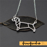 Minimalist Origami Dachshund Necklace