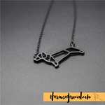 Minimalist Origami Dachshund Necklace